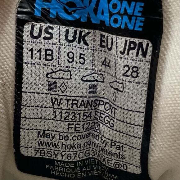 Hoka One One Transport Running Shoes Womens Size 11 B White Beige Vibram Sole - Picture 9 of 9